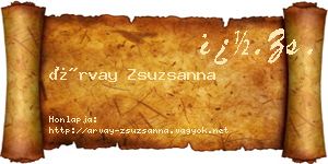 Árvay Zsuzsanna névjegykártya